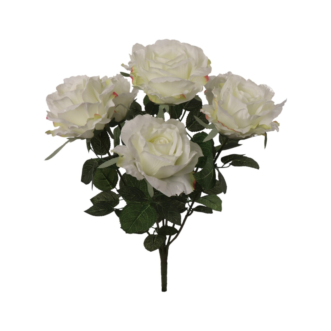 6-Pack: Cream Rose Bush with 7 Silk Flowers & Foliage, Floral Home by Artificial Flowers